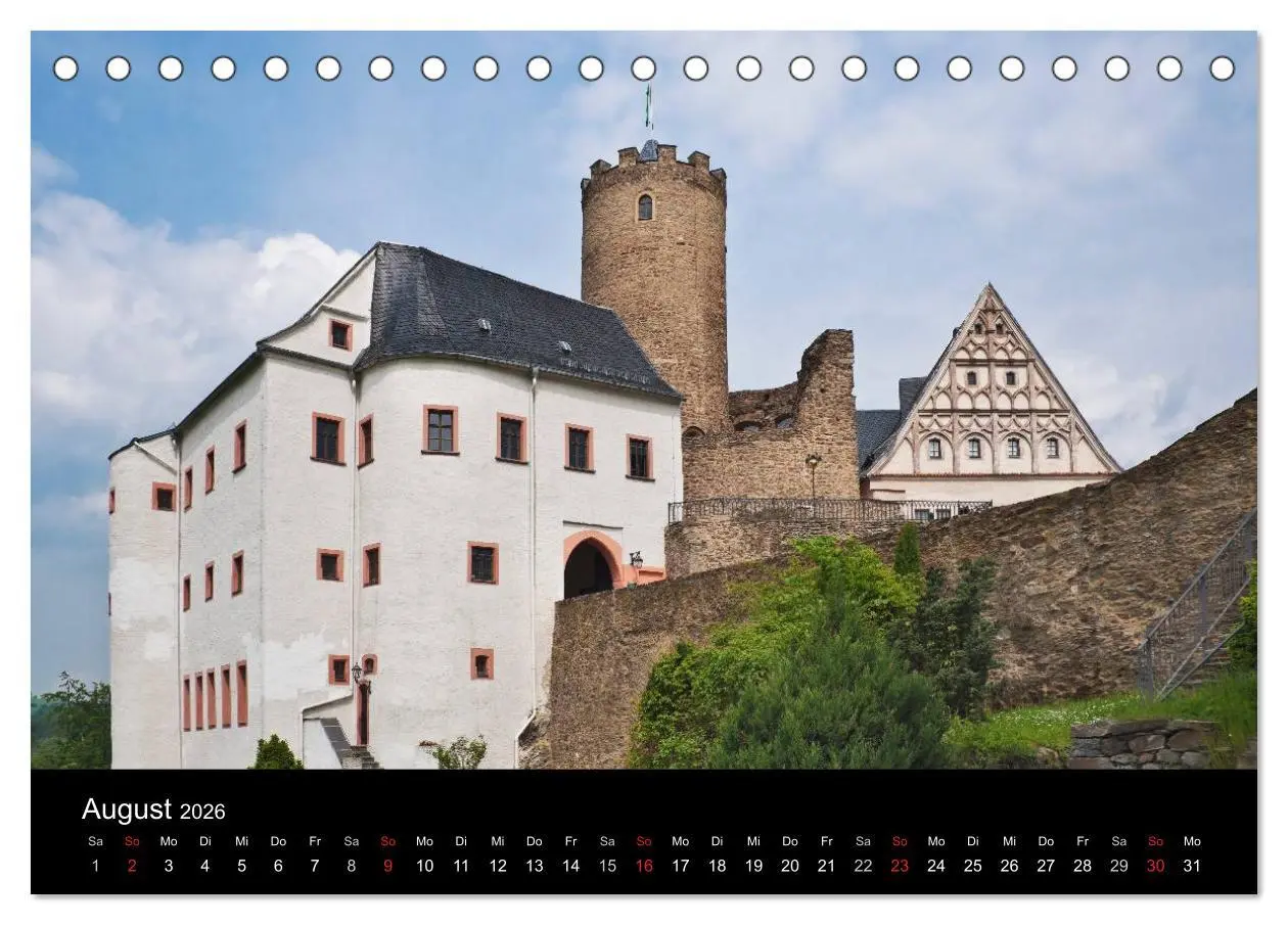 Bild: 9783516208658 | Sächsische Burgen und Schlösser (Tischkalender 2026 DIN A5 quer),...