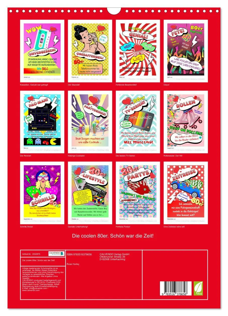 Bild: 9783516378658 | Die coolen 80er. Schön war die Zeit! (Wandkalender 2026 DIN A3...