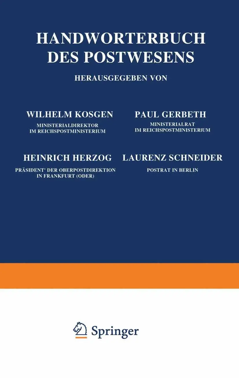 Cover: 9783642938658 | Handwörterbuch des Postwesens | Wilhelm Küsgen (u. a.) | Taschenbuch