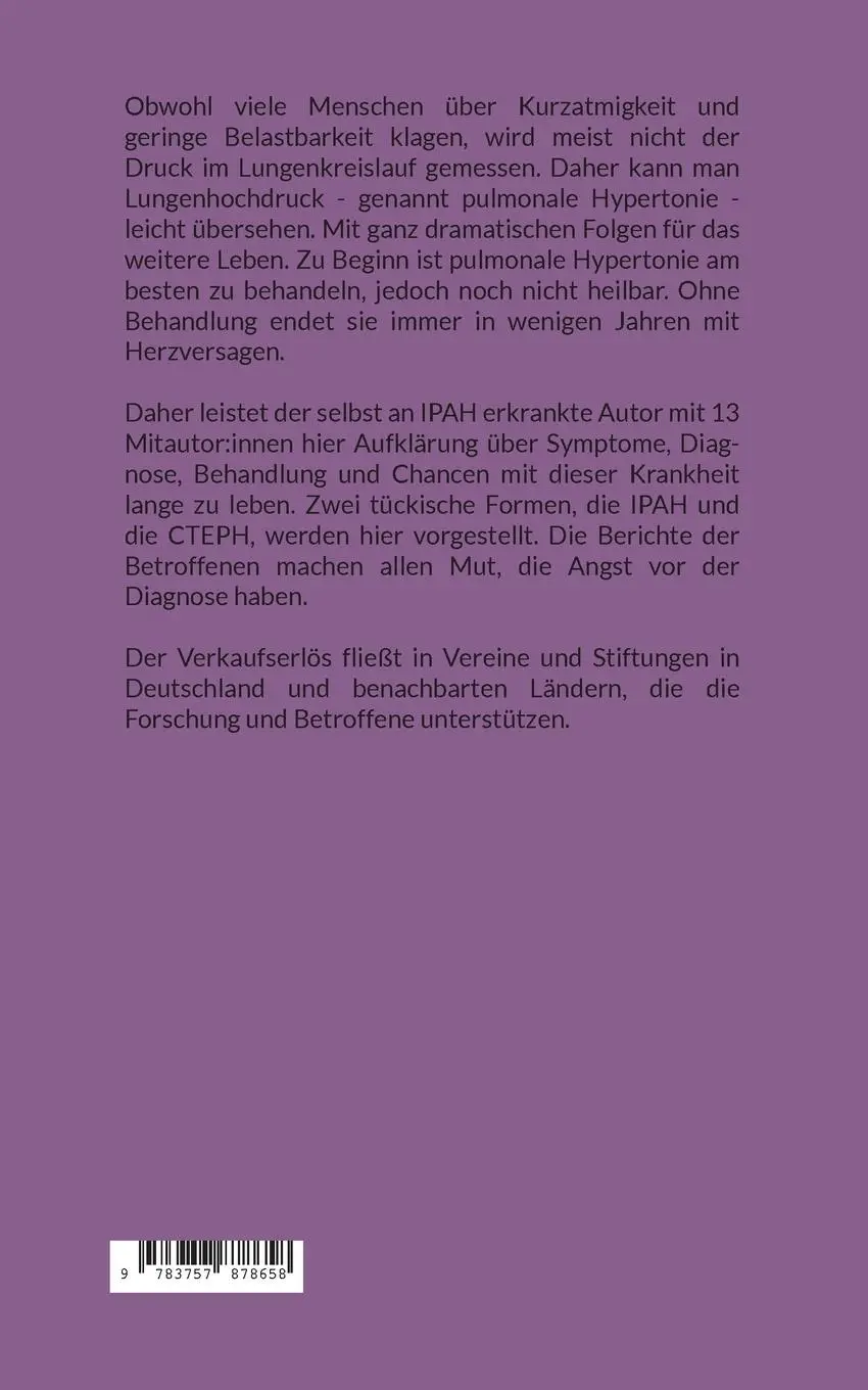Rückseite: 9783757878658 | Alarmsignal Atemnot | Betroffene berichten über Lungenhochdruck | Buch