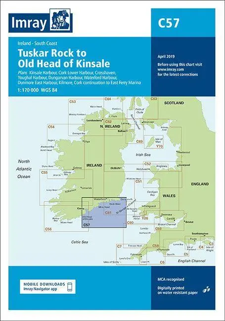 Cover: 9781846238758 | C57 Tuskar Rock to Old Head of Kinsale | A4 | Imray C Series | 2023