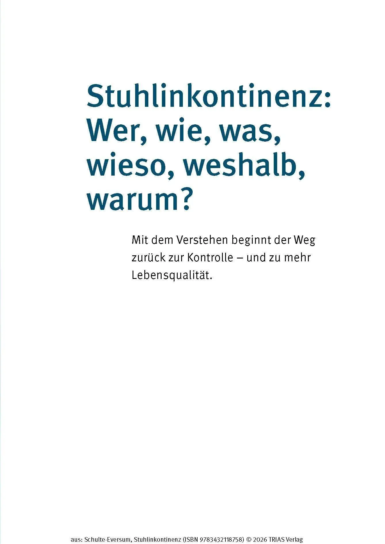 Bild: 9783432118758 | Stuhlinkontinenz | Caterina Schulte-Eversum | Taschenbuch | 144 S.