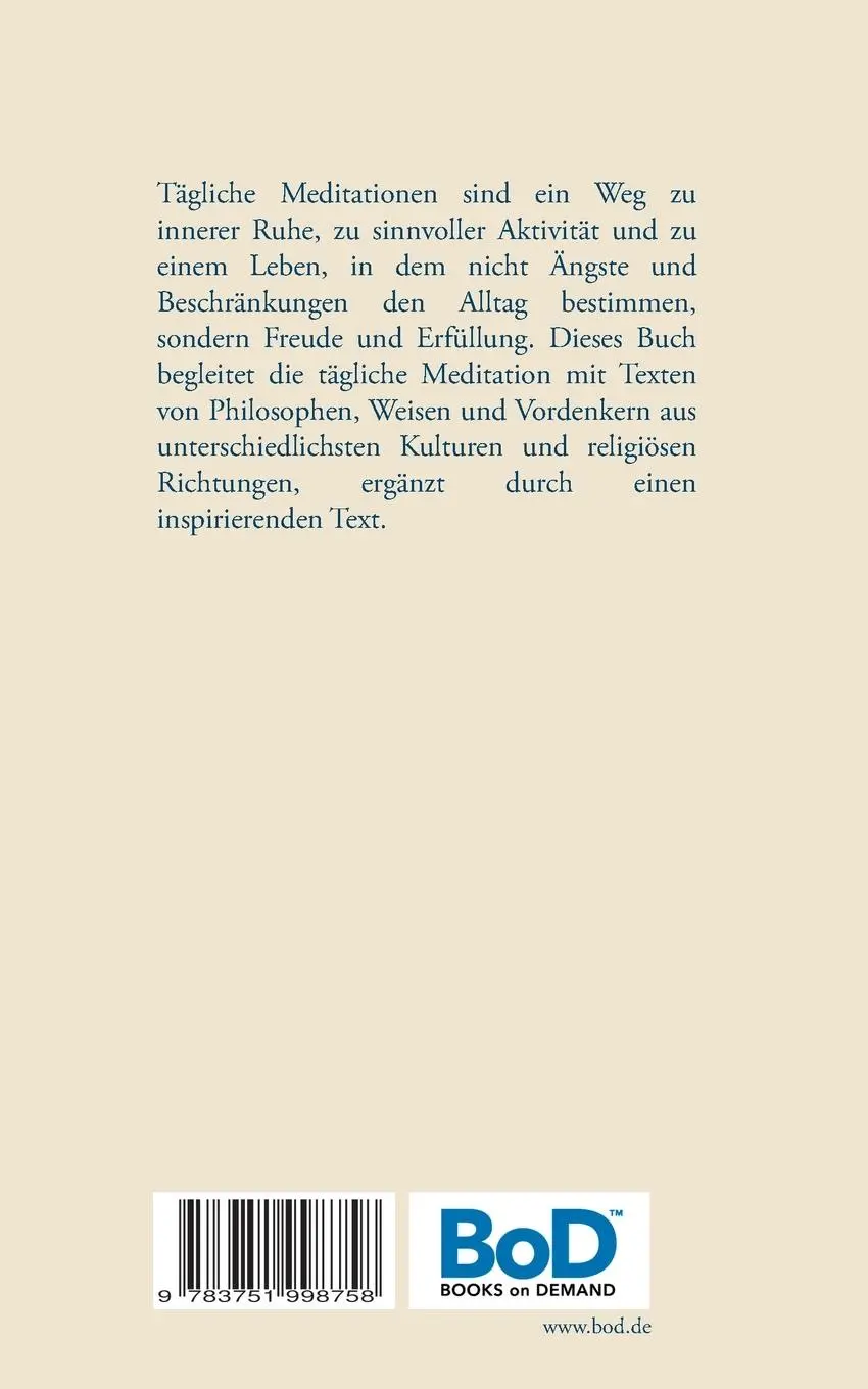 Rückseite: 9783751998758 | 365 inspirierte Tage | Texte zur Meditation | Franziska Hochwald