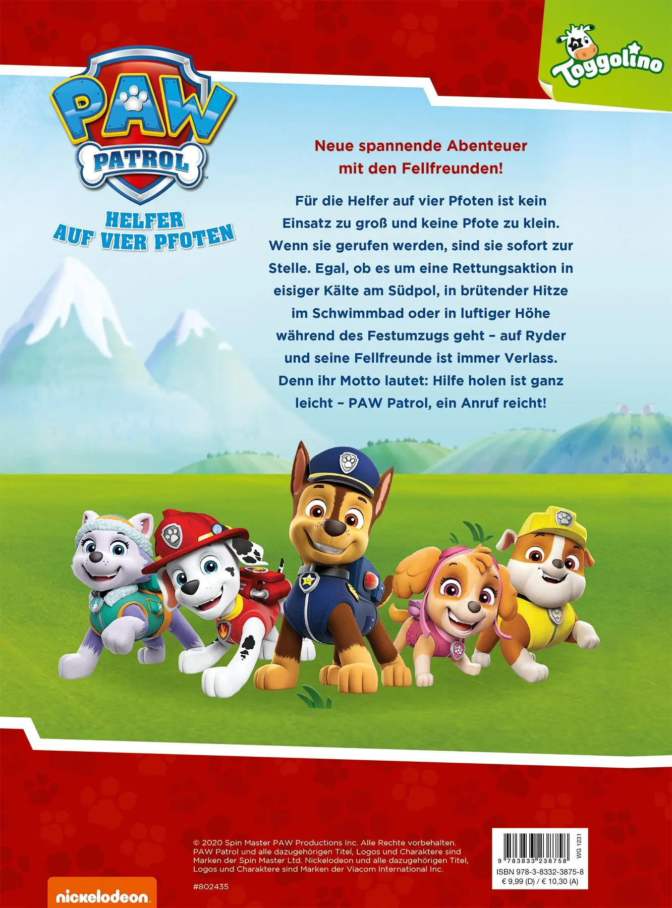 Rückseite: 9783833238758 | PAW Patrol: Neue Abenteuer mit den Fellfreunden | Geschichtenbuch