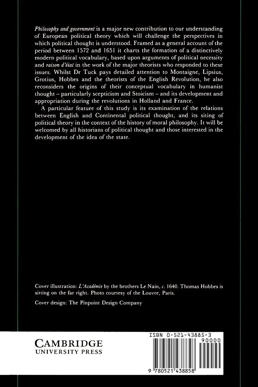 Rückseite: 9780521438858 | Philosophy and Government, 1572-1651 | Richard Tuck | Taschenbuch