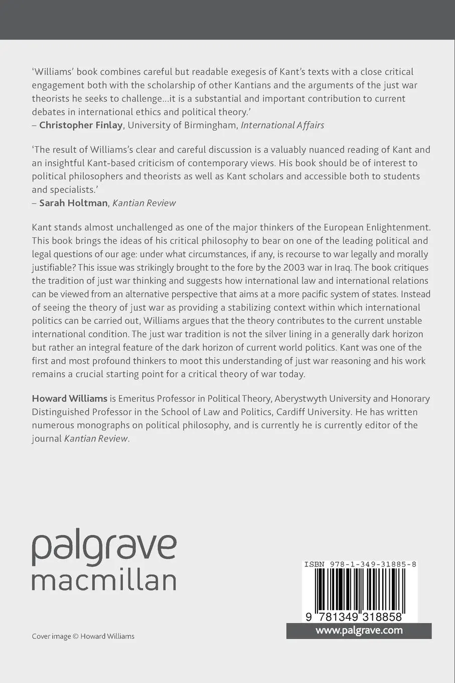 Rückseite: 9781349318858 | Kant and the End of War | A Critique of Just War Theory | Williams