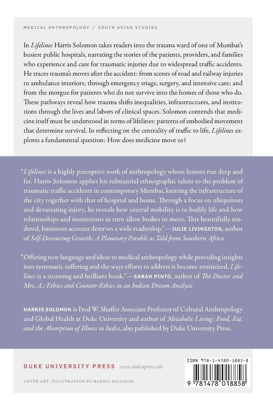Rückseite: 9781478018858 | Lifelines | The Traffic of Trauma | Harris Solomon | Taschenbuch
