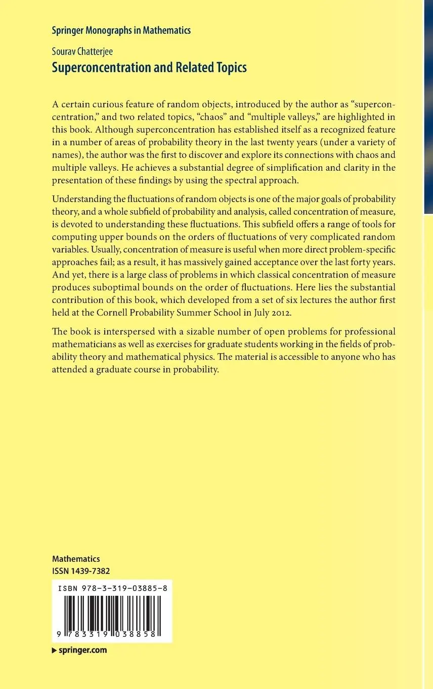 Rückseite: 9783319038858 | Superconcentration and Related Topics | Sourav Chatterjee | Buch | ix