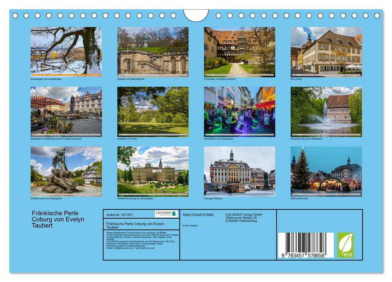 Bild: 9783457578858 | Fränkische Perle Coburg von Evelyn Taubert (Wandkalender 2026 DIN...