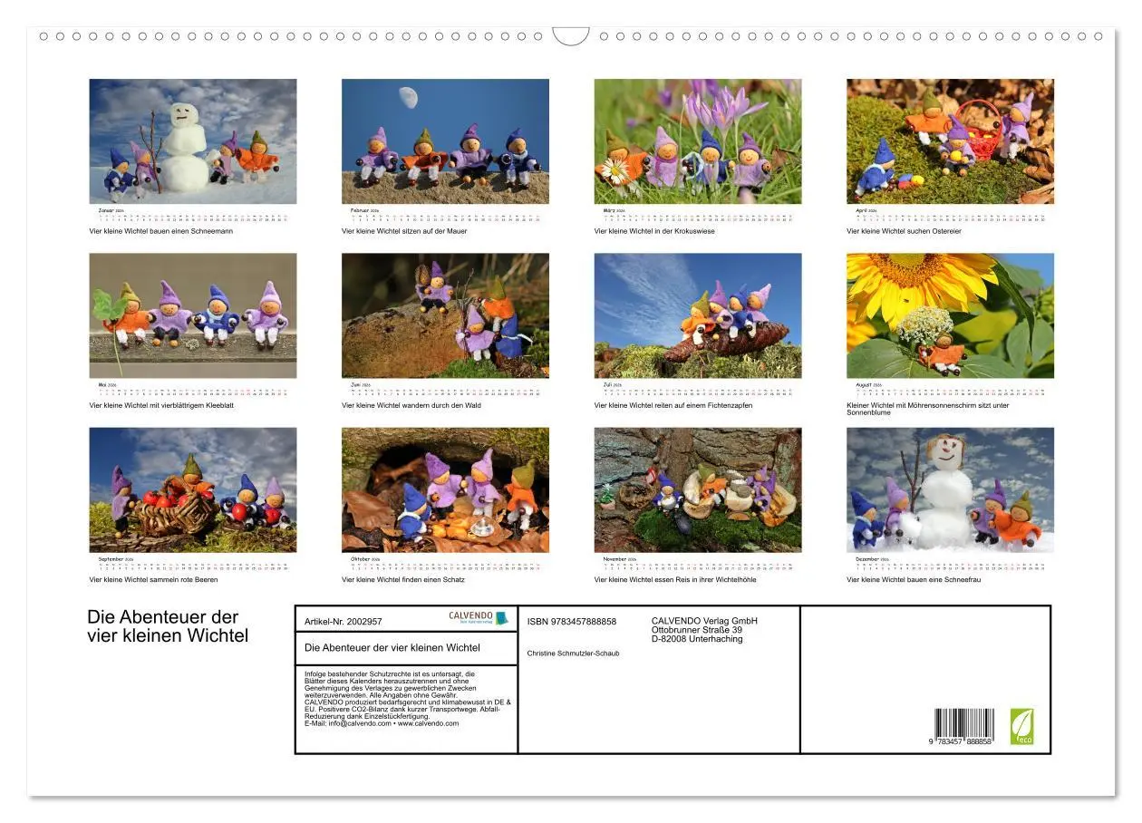 Bild: 9783457888858 | Die Abenteuer der vier kleinen Wichtel (Wandkalender 2026 DIN A2...