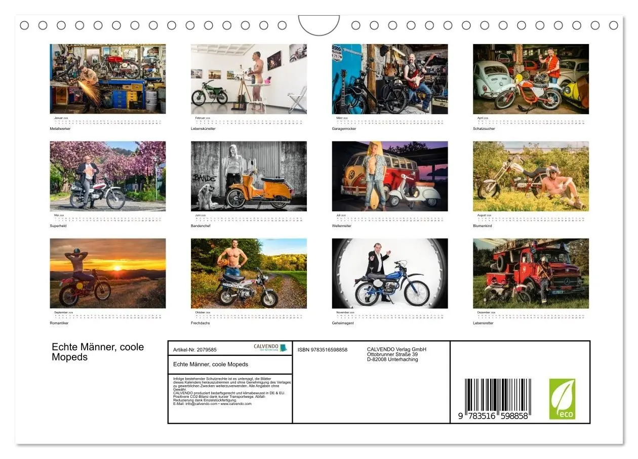 Bild: 9783516598858 | Echte Männer, coole Mopeds (Wandkalender 2026 DIN A4 quer),...