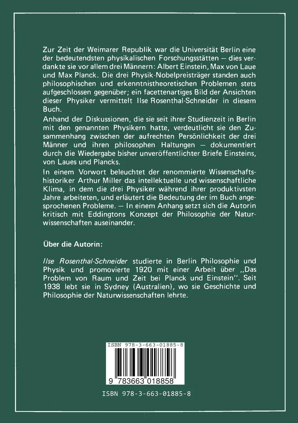 Rückseite: 9783663018858 | Begegnungen mit Einstein, von Laue und Planck | Rosenthal-Schneider