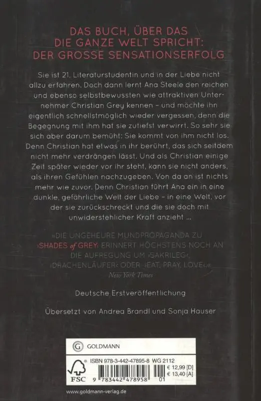 Rückseite: 9783442478958 | Fifty Shades of Grey - Geheimes Verlangen | Band 1 - Roman | E L James