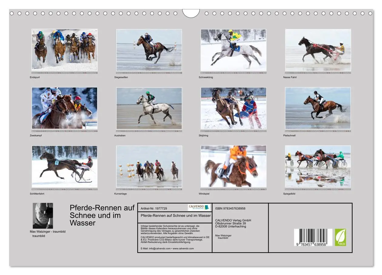 Bild: 9783457638958 | Pferde-Rennen auf Schnee und im Wasser (Wandkalender 2026 DIN A3...