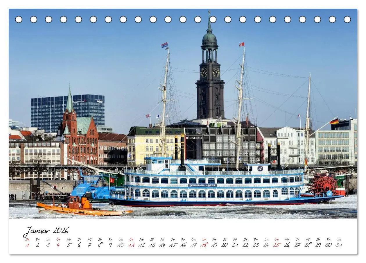 Bild: 9783516038958 | Mit Hamburg durchs Jahr 2026 (Tischkalender 2026 DIN A5 quer),...