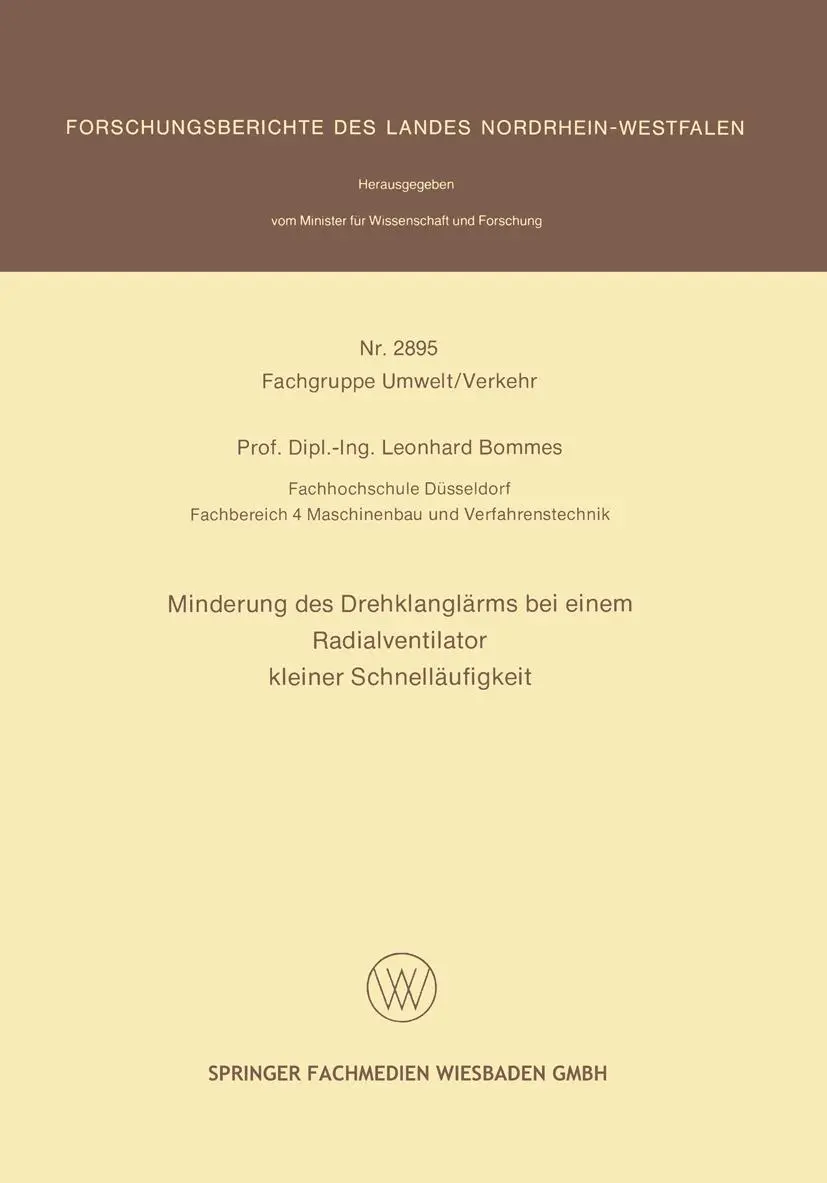 Cover: 9783531028958 | Minderung des Drehklanglärms bei einem Radialventilator kleiner...