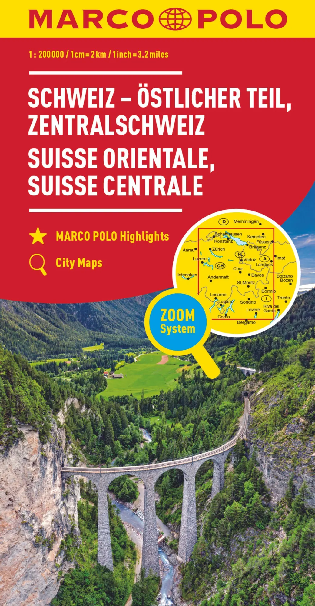 Cover: 9783829738958 | Schweiz - Östlicher Teil | Zentralschweiz 1:200000 | Marco Polo Verlag