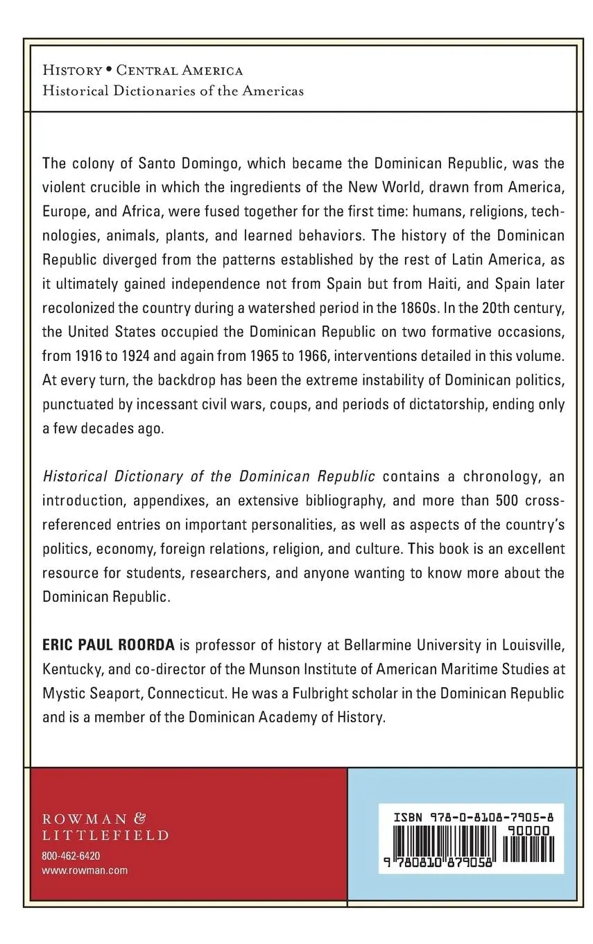 Rückseite: 9780810879058 | Historical Dictionary of the Dominican Republic | Eric Paul Roorda