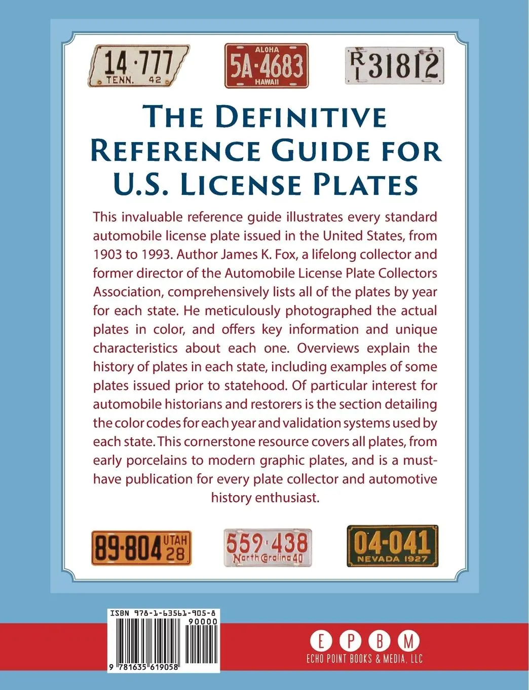 Rückseite: 9781635619058 | License Plates of the United States | James K. Fox | Taschenbuch