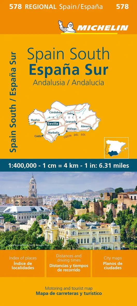 Cover: 9782067259058 | Michelin Andalusien | Straßen- und Tourismuskarte 1:400 000 | Deutsch
