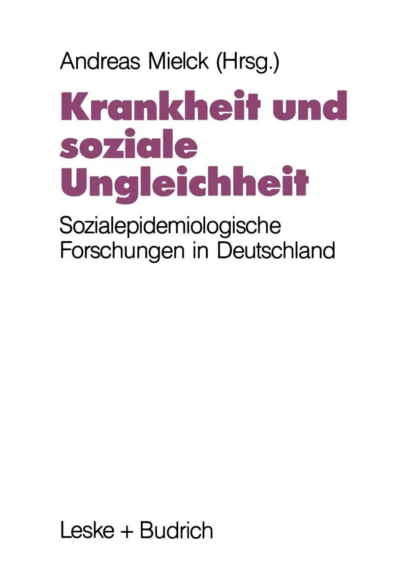 Cover: 9783322959058 | Krankheit und soziale Ungleichheit | Andreas Mielck | Taschenbuch