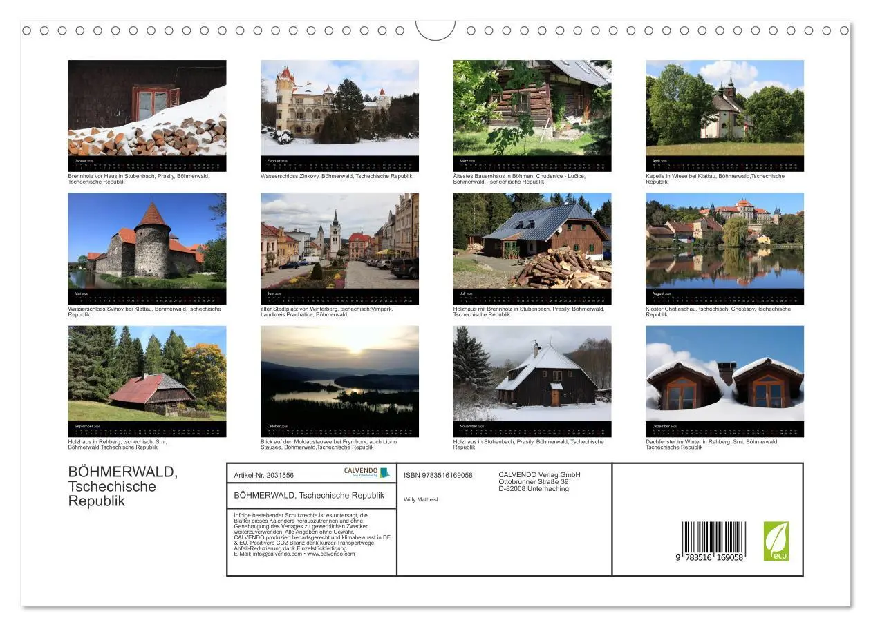 Bild: 9783516169058 | BÖHMERWALD, Tschechische Republik (Wandkalender 2026 DIN A3 quer),...