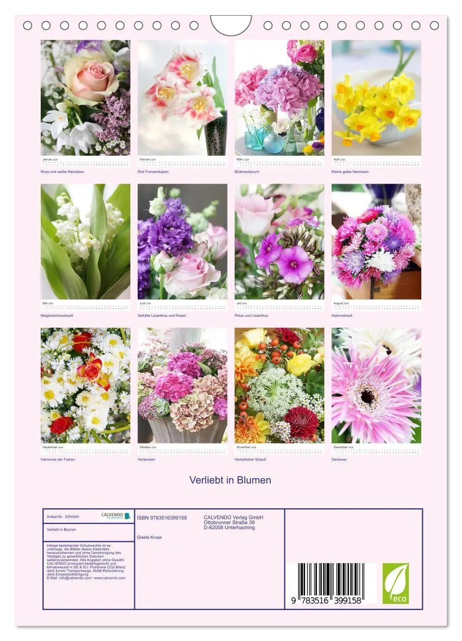 Bild: 9783516399158 | Verliebt in Blumen (Wandkalender 2026 DIN A4 hoch), CALVENDO...