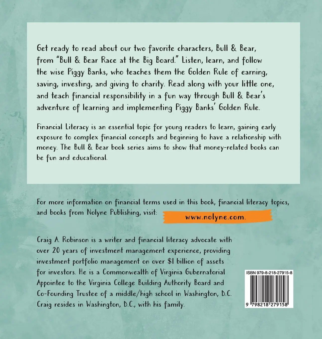 Rückseite: 9798218279158 | Bull &amp; Bear Learn Piggy Banks' Golden Rule | Craig A Robinson | Buch