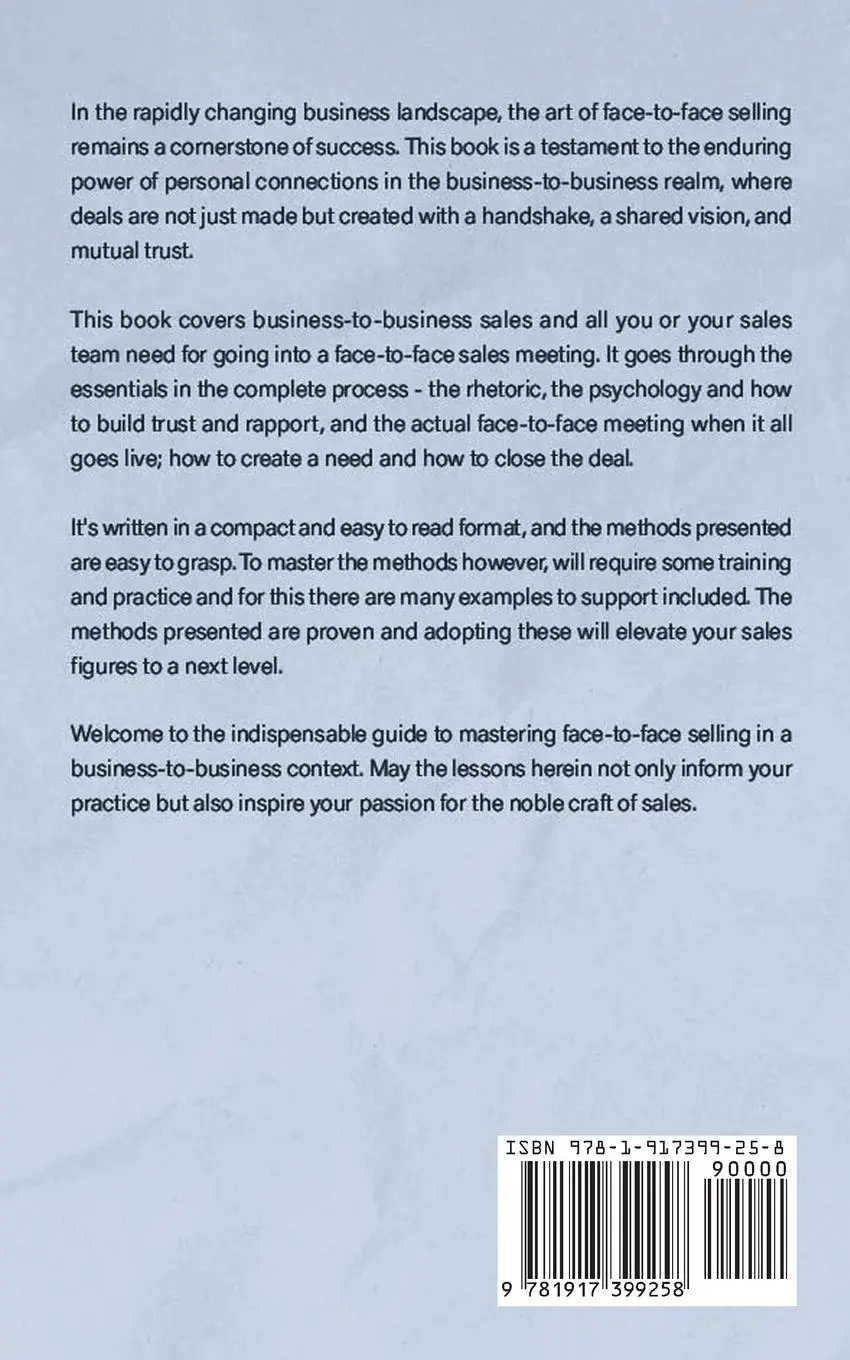 Rückseite: 9781917399258 | Elevating B2B Sales Excellence | Professional F2F sales training | Cay