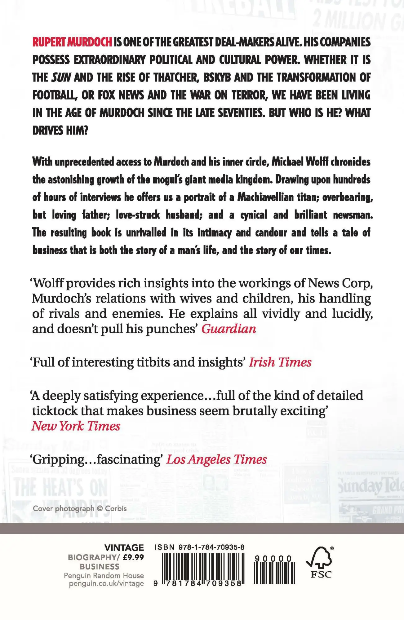 Rückseite: 9781784709358 | The Man Who Owns the News | Inside the Secret World of Rupert Murdoch