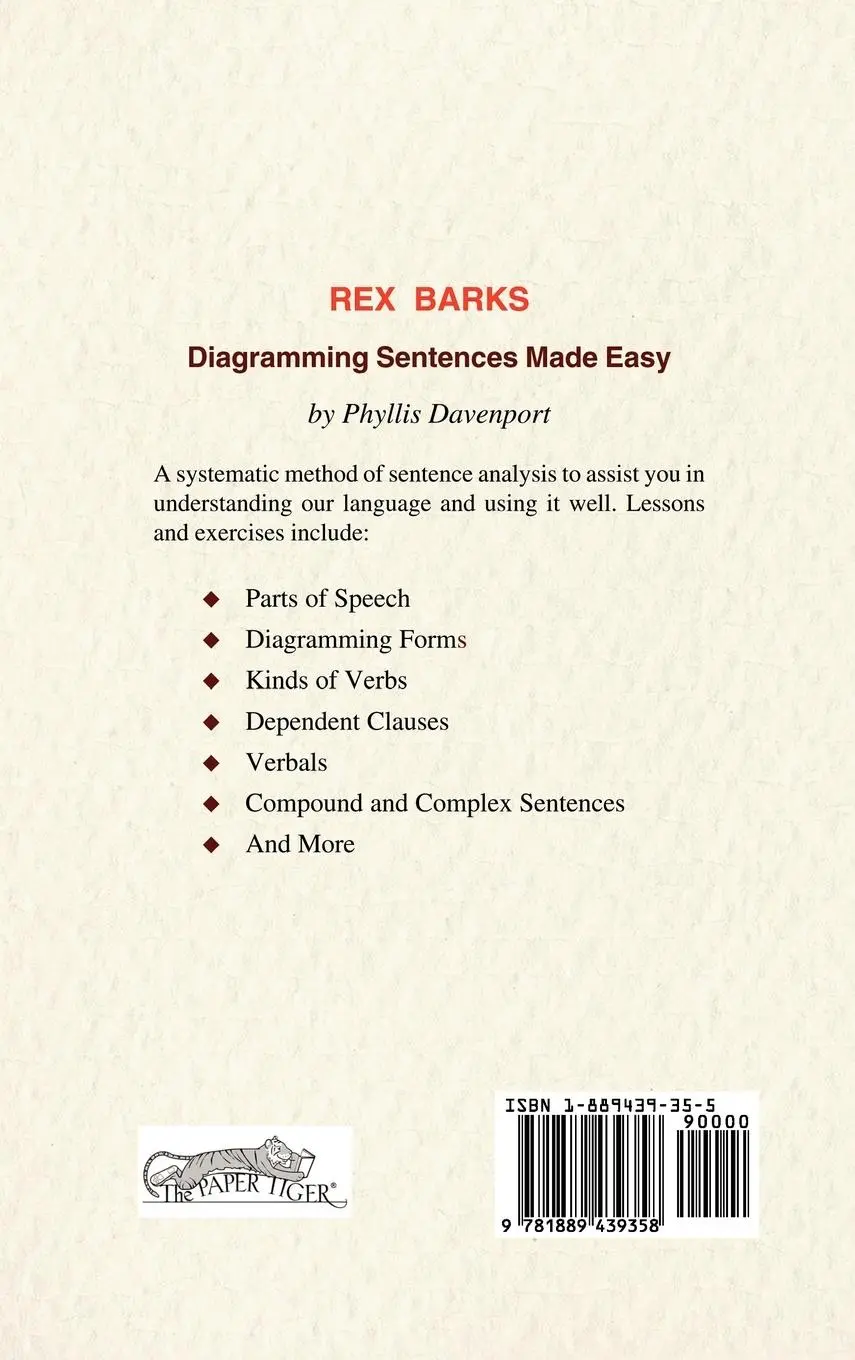 Rückseite: 9781889439358 | Rex Barks | Diagramming Sentences Made Easy | Phyllis Davenport | Buch