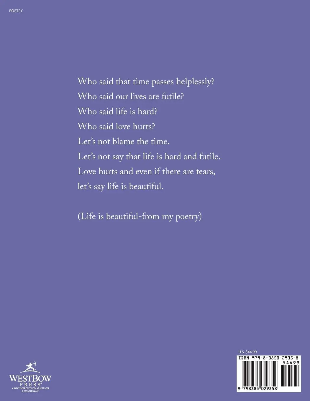 Rückseite: 9798385029358 | Life is beautiful | Poem and painting | Jaewon Kim | Taschenbuch