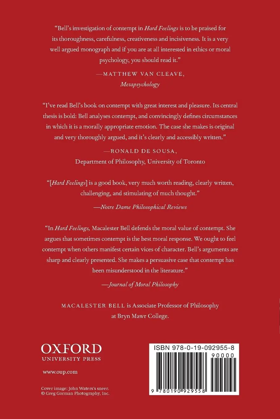 Rückseite: 9780190929558 | Hard Feelings | The Moral Psychology of Contempt | Macalester Bell
