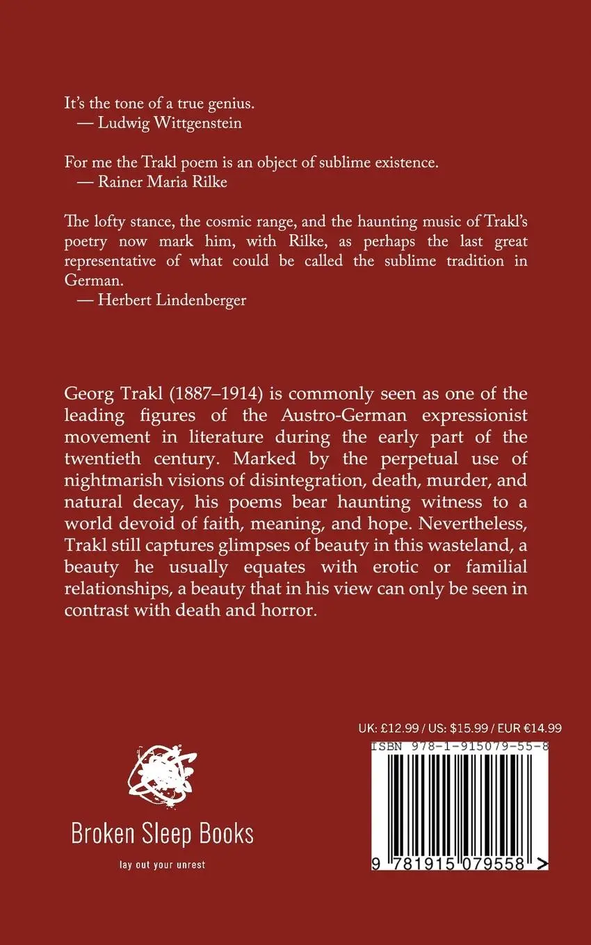Rückseite: 9781915079558 | The Damned | Selected Poems of Georg Trakl | Georg Trakl | Taschenbuch