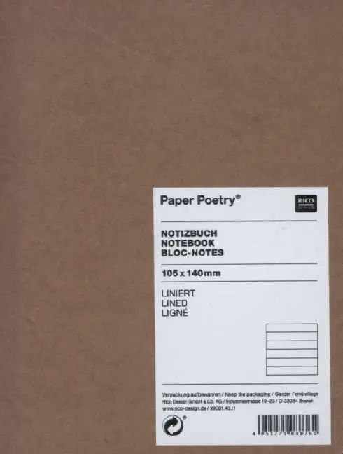 Cover: 4051271399658 | Notizbuch A6 Kraftpapier-Umschlag, liniert | Taschenbuch | 2015