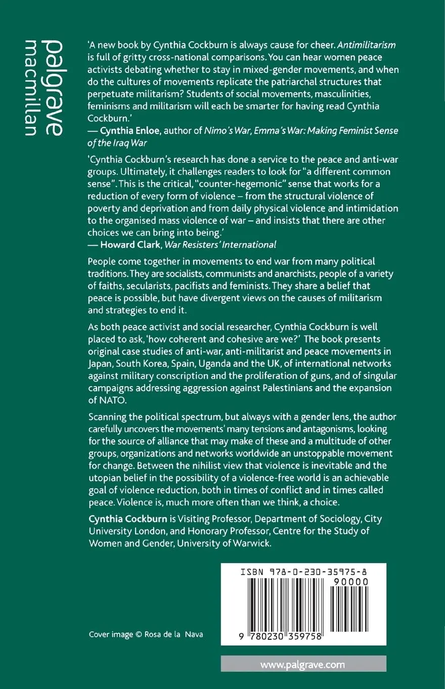 Rückseite: 9780230359758 | Anti-Militarism | Political and Gender Dynamics of Peace Movements