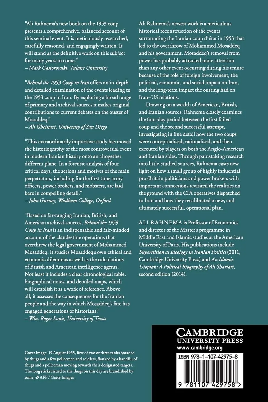 Rückseite: 9781107429758 | Behind the 1953 Coup in Iran | Ali Rahnema | Taschenbuch | Englisch