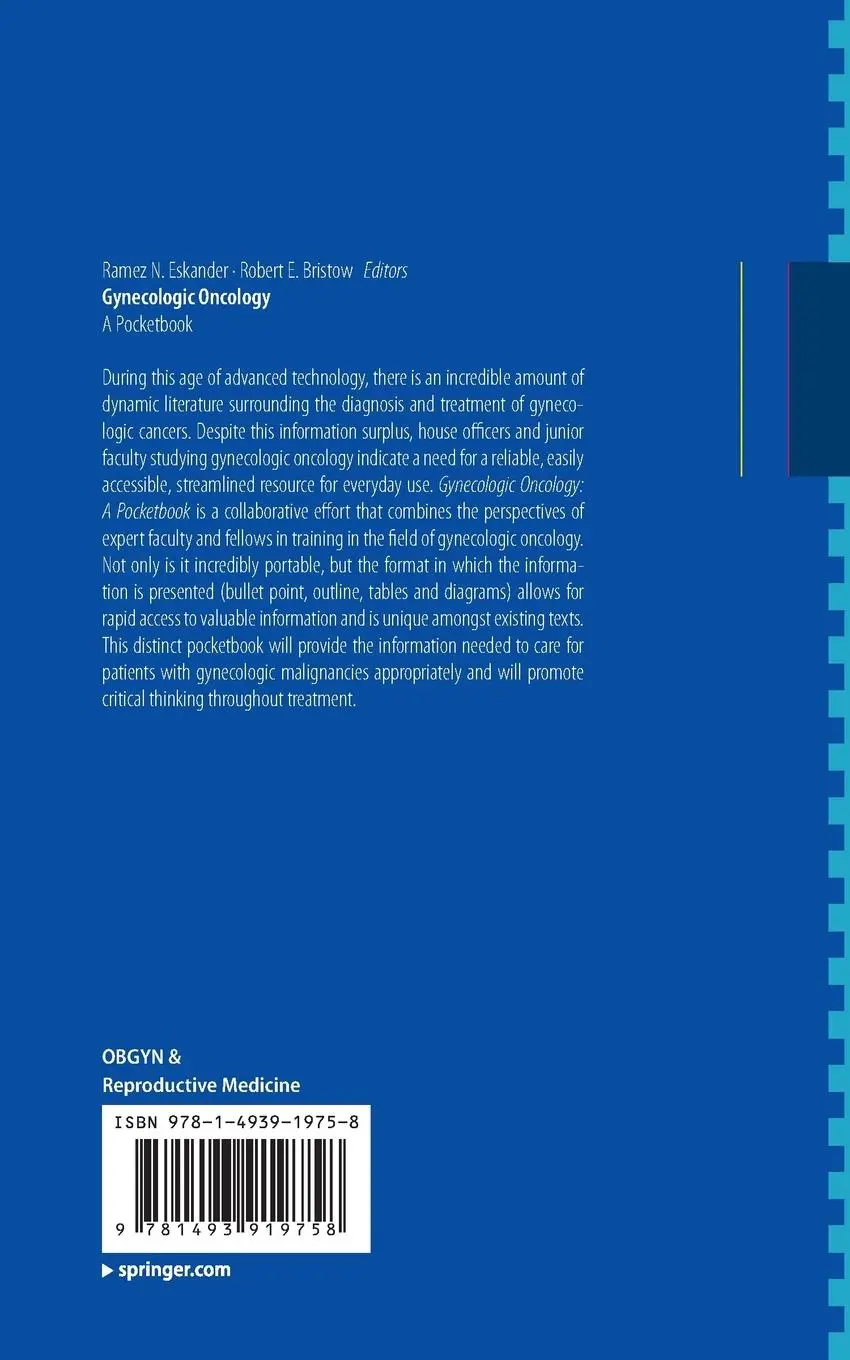 Rückseite: 9781493919758 | Gynecologic Oncology | A Pocketbook | Ramez N. Eskander (u. a.) | Buch