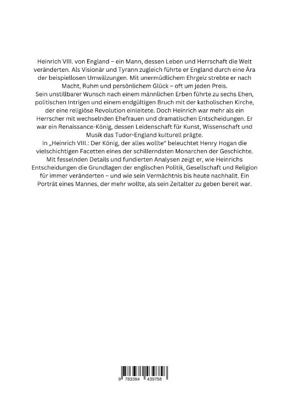Rückseite: 9783384439758 | Heinrich VIII.: Der König, der alles wollte | Henry Hogan | Buch