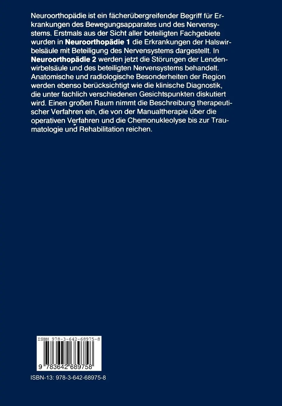 Rückseite: 9783642689758 | Lendenwirbelsäulenerkrankungen mit Beteiligung des Nervensystems | xx