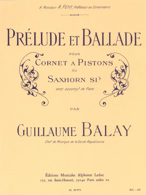 Cover: 9790046209758 | Prelude &amp; Ballade | Guillaume Balay | Buch | Alphonse Leduc