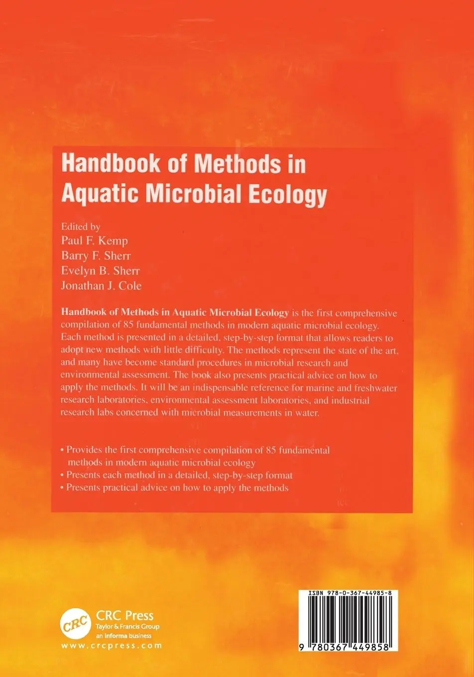Rückseite: 9780367449858 | Handbook of Methods in Aquatic Microbial Ecology | Kemp (u. a.) | Buch