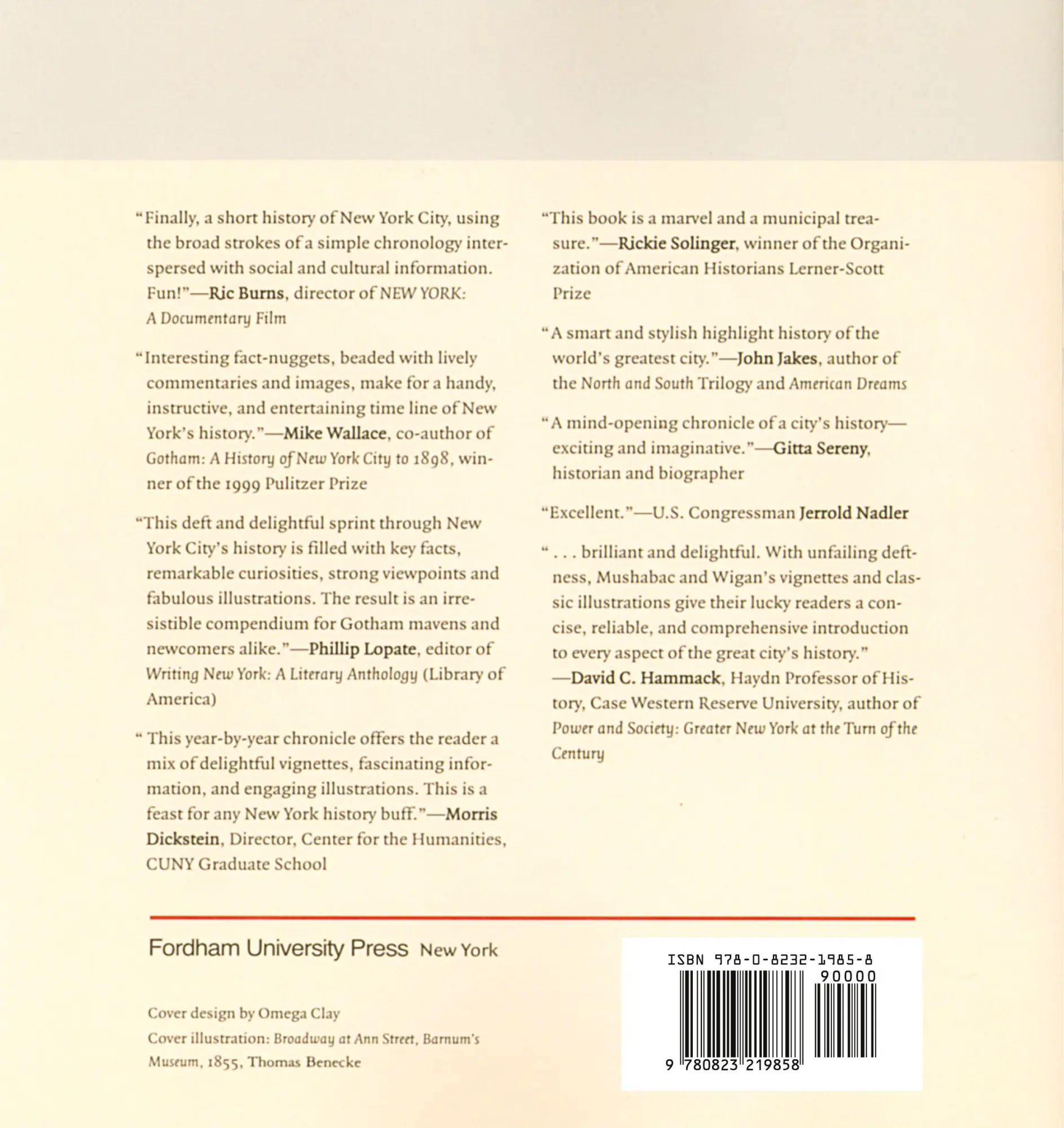 Rückseite: 9780823219858 | A Short and Remarkable History of New York City | Angela Wigan (u. a.)