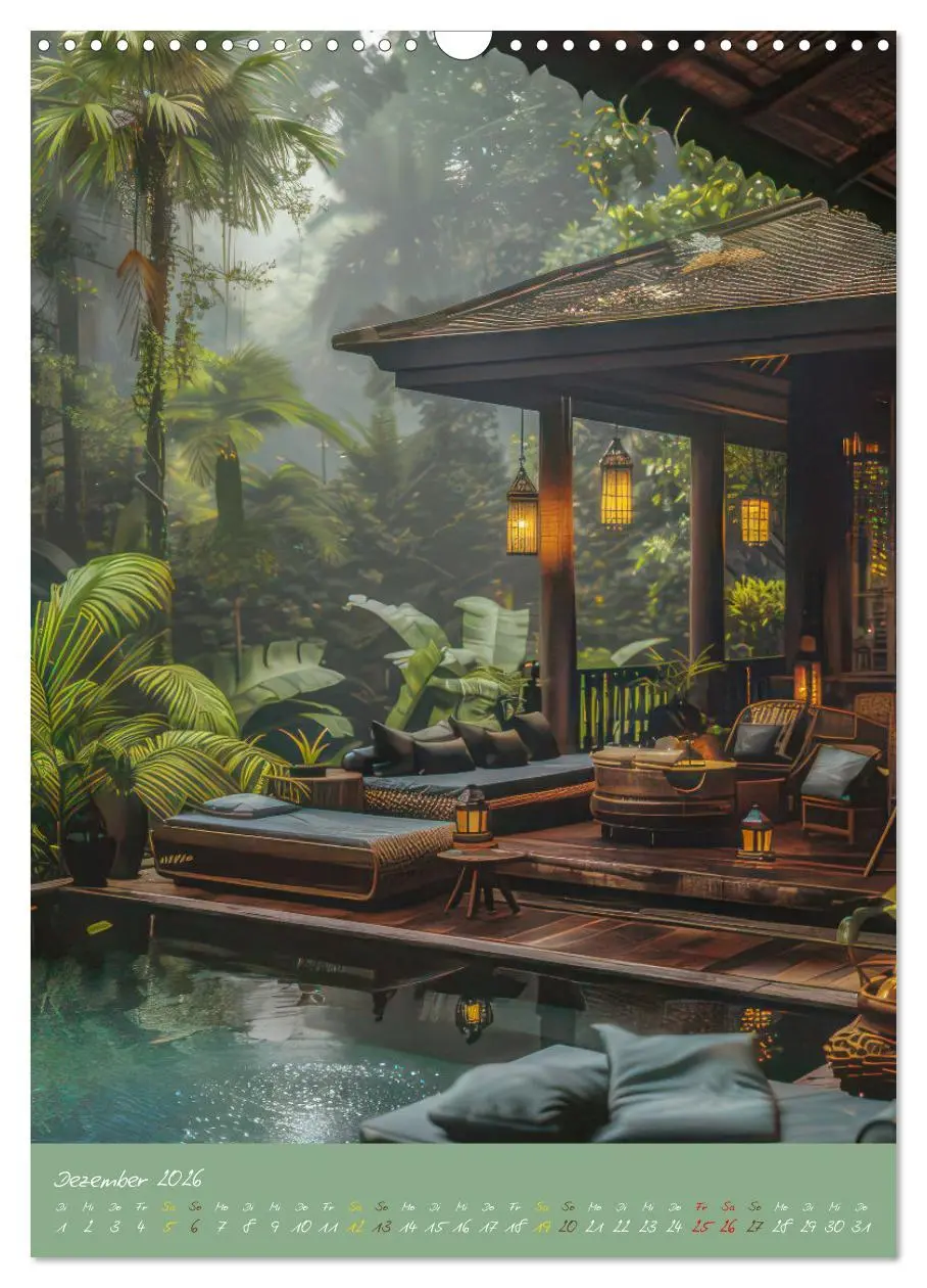 Bild: 9783516259858 | Dschungelbehausungen - Traumhaft exotisch (Wandkalender 2026 DIN A3...