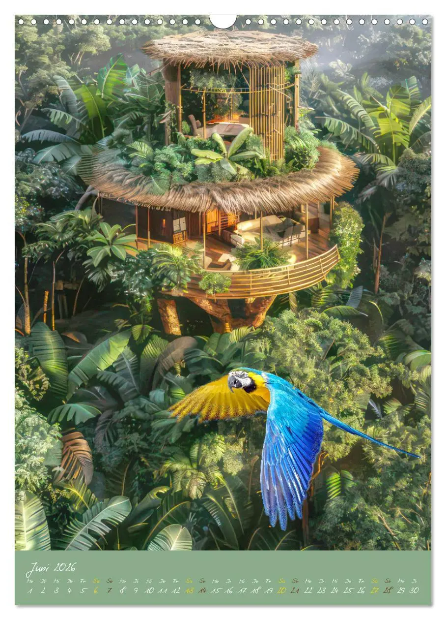 Bild: 9783516259858 | Dschungelbehausungen - Traumhaft exotisch (Wandkalender 2026 DIN A3...