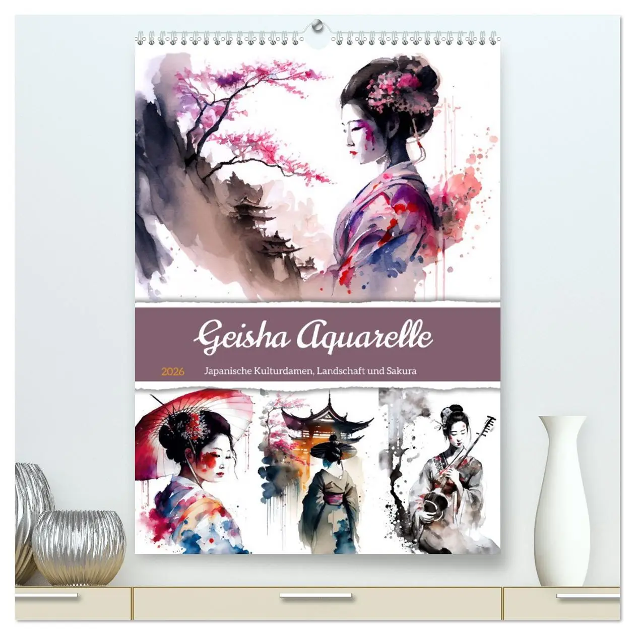 Cover: 9783516329858 | Geisha Aquarelle - Japanische Kulturdamen, Landschaft und Sakura...