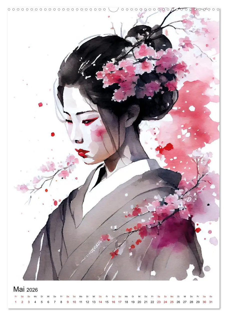 Bild: 9783516329858 | Geisha Aquarelle - Japanische Kulturdamen, Landschaft und Sakura...