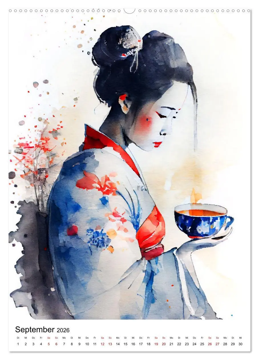 Bild: 9783516329858 | Geisha Aquarelle - Japanische Kulturdamen, Landschaft und Sakura...