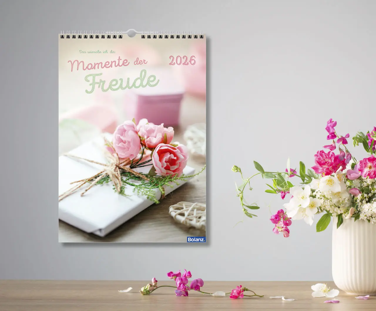 Cover: 9783866039858 | Momente der Freude 2026 | Das wünsche ich dir. Blumenterminer. | 2025