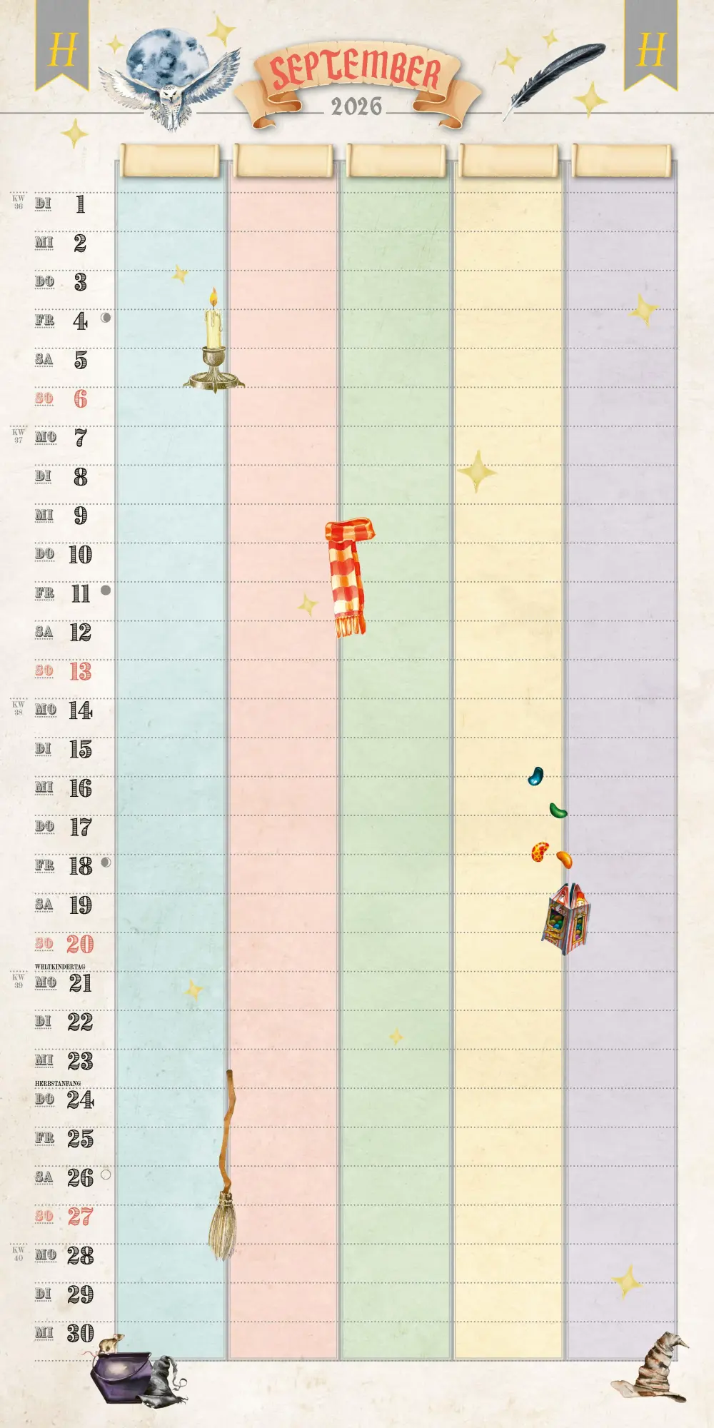 Bild: 9783966649858 | Der große inoffizielle Familienplaner für Potterheads. Kalender 2026